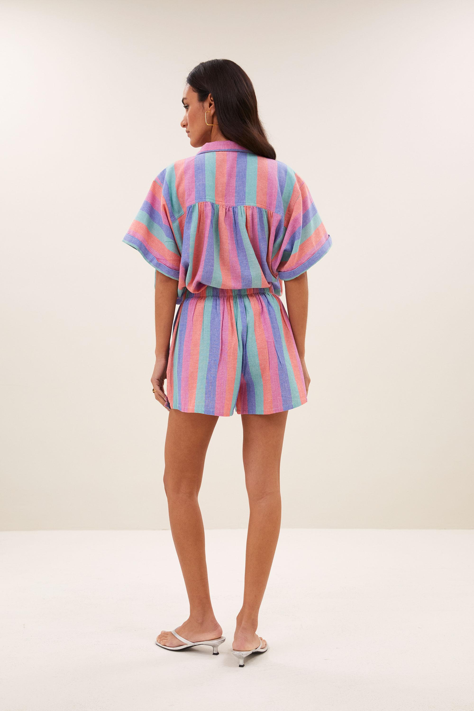 By-Bar Sunny Rainbow Pleats Blouse Damen Bluse multi